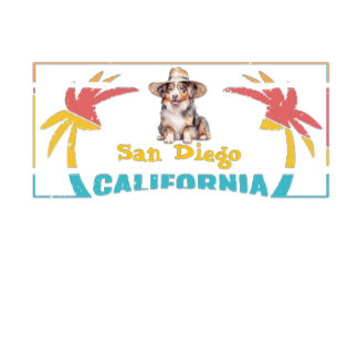 Camiseta Pastor Australiano Retro San Diego California