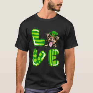 Camiseta Pastor Australiano Shamrock Lucky Clover St Patri