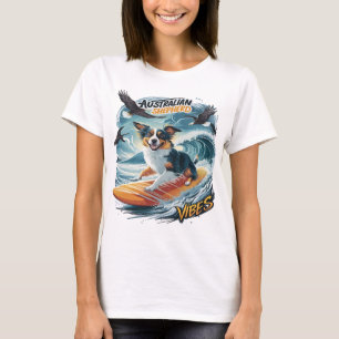 Camiseta Pastor australiano viajando en Escudo
