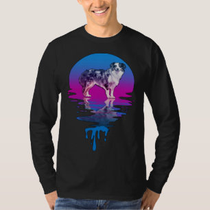 Camiseta Pastor Australiano Vintage Retro Atardecer
