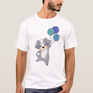 Camiseta Pastor Australiano vuela Con Globos