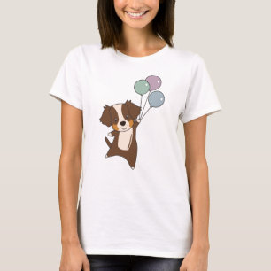 Camiseta Pastor Australiano vuela Con Globos