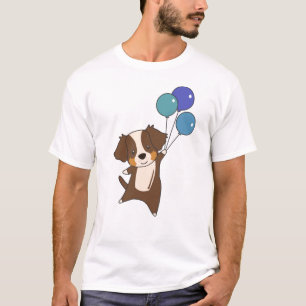 Camiseta Pastor Australiano vuela Con Globos Cuidados