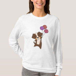 Camiseta Pastor Australiano vuela Con Globos Cuidados