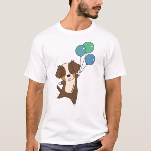 Camiseta Pastor Australiano vuela Con Globos Cuidados