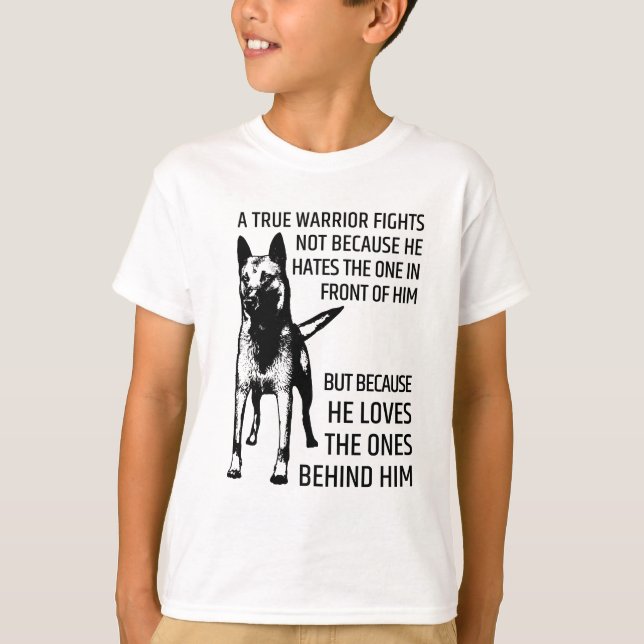 Camiseta Pastor belga - Malinois - guerrero verdadero (Anverso)