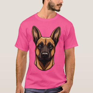 Camiseta Pastor belga o Malinois Cute Puppy Face Dog L