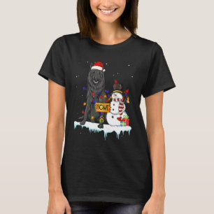 Camiseta Pastor Belga Perro Navidad Muñeco de Nieve Luces d
