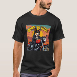 Camiseta Pastor Biker Australiano Nacido Para Viajar