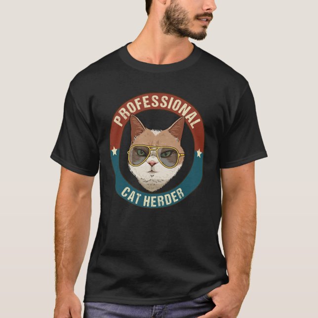 Camiseta Pastor de Gatos Profesional (Anverso)