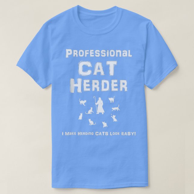 Camiseta Pastor de Gatos Profesional (Diseño del anverso)