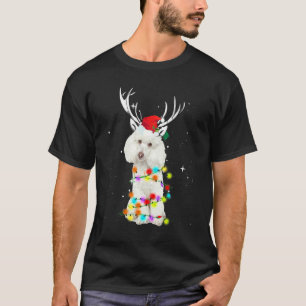 Camiseta Pastor de Navidad Caniche Luces de Navidad