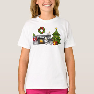 Camiseta Pastor de ovejas de Shetland Blue Merle en una hab