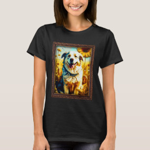 Camiseta Pastor de Pastor de Asia Central Pintando Flor de 