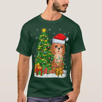 Camiseta Pastor de Perro Cockapoo Árbol de Navidad Santa Co