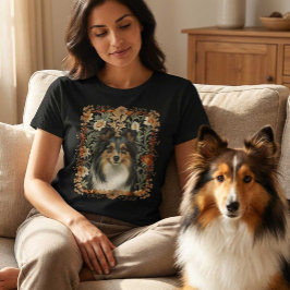 Camiseta Pastor de Shetland Sheltie Vintage William Morris
