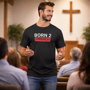 Camiseta Pastor Divertido Nacido Para Predicar