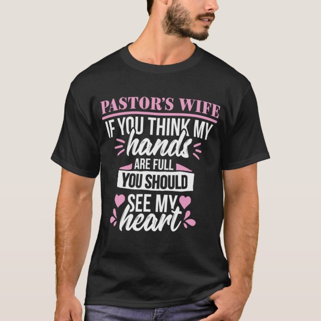 Camiseta Pastor Esposa Cute Corazón Iglesia Cristiana Aprec (Anverso)