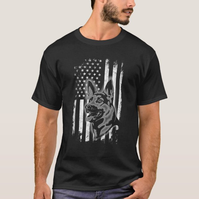 Camiseta Pastor Holandés Bandera Americana Estados Unidos P (Anverso)