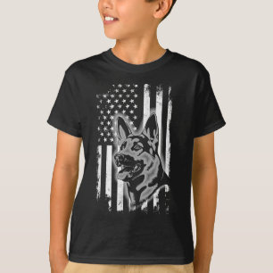 Camiseta Pastor Holandés Bandera Americana Estados Unidos P