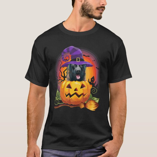 Camiseta Pastor holandés Calabaza de Brujas Halloween Perro (Anverso)