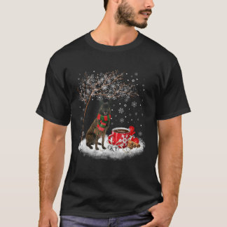 Camiseta Pastor Holandés Perro En Navidades De Nieve Invier