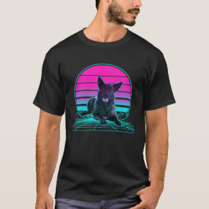 Camiseta Pastor Holandés Vintage Retro Sunset
