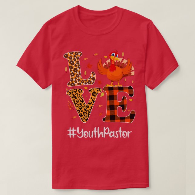 Camiseta Pastor Juvenil Ama El Leopardo De Acción De Gracia (Diseño del anverso)