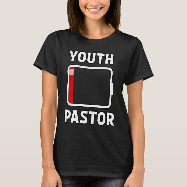 Camiseta Pastor Juvenil Batería Baja Energía Iglesia Campam (Anverso)