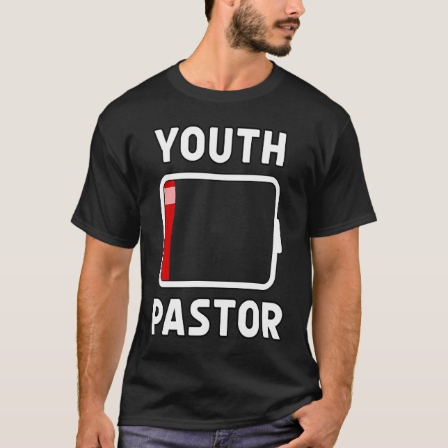 Camiseta Pastor Juvenil Batería Baja Energía Iglesia Campam (Anverso)