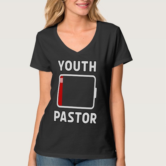 Camiseta Pastor Juvenil Batería Baja Energía Iglesia Campam (Anverso)