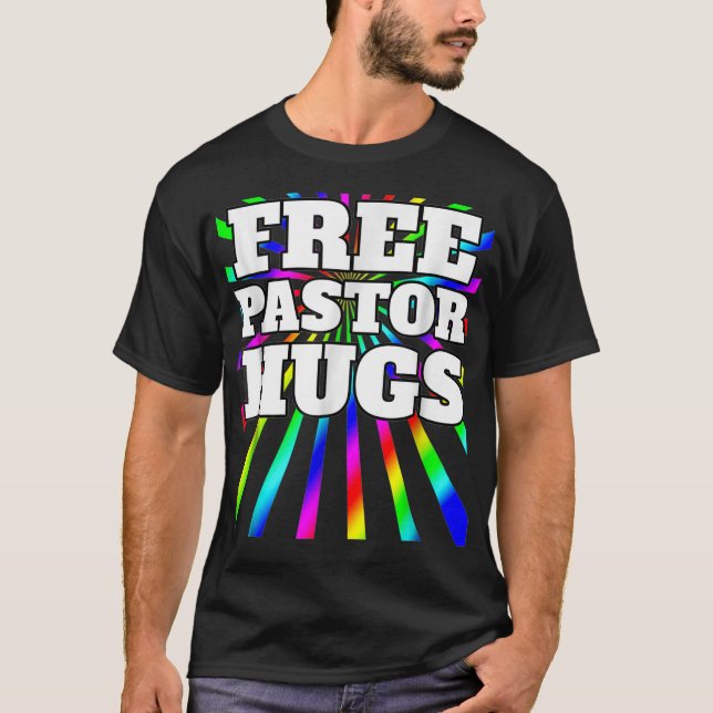 Camiseta Pastor Libre abraza a simpatizante gay LGBTQ  (Anverso)