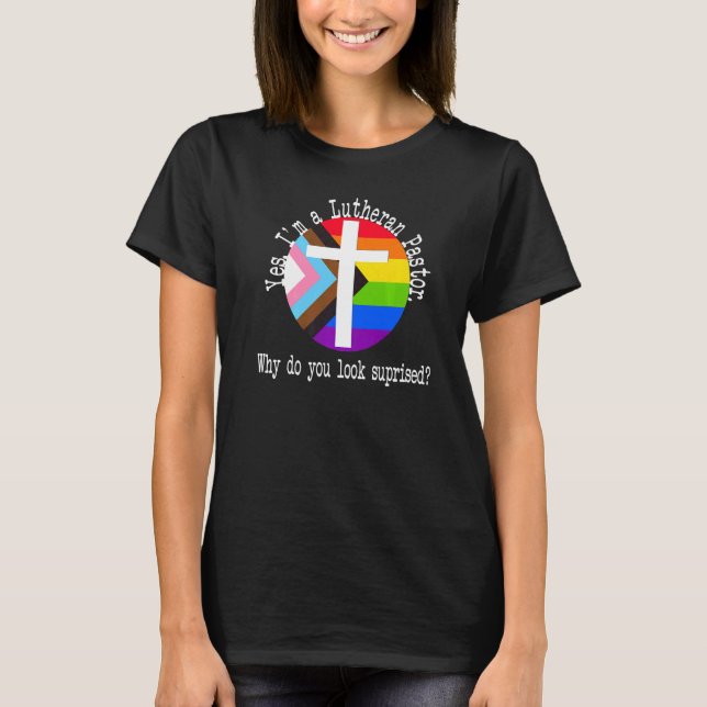 Camiseta Pastor Orgullo por Ally Lgbtqia+ Lutheran Inclusiv (Anverso)