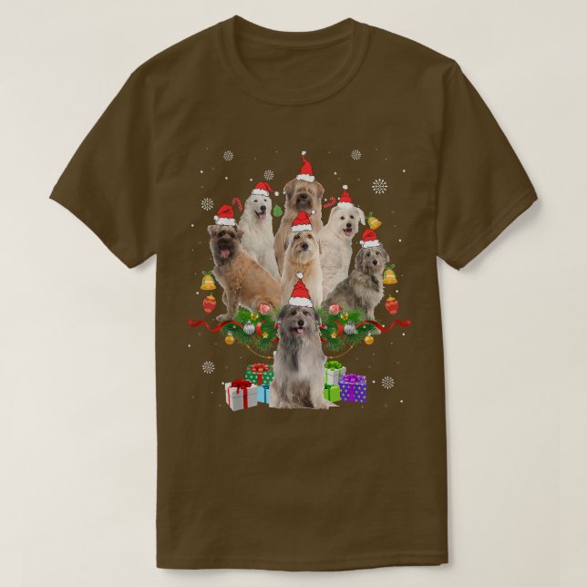 Camiseta Pastor pirenaico Árbol de Navidad enciende perro g (Diseño del anverso)