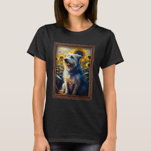 Camiseta Pastor Pirineo Pintando Flor De Girasol Mamá Wo