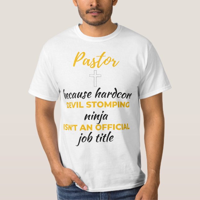 Camiseta Pastor Porque Diablo Duro Duro Detiene Ninja Bl (Anverso)