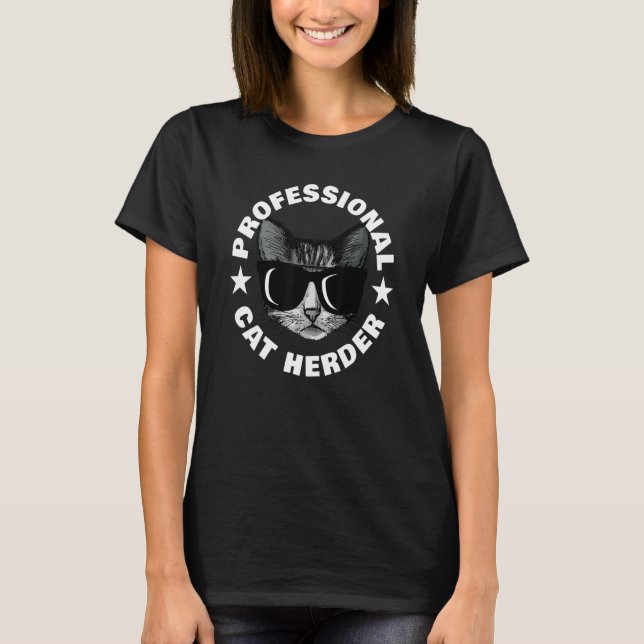 Camiseta Pastor Profesional de Gatos (Anverso)