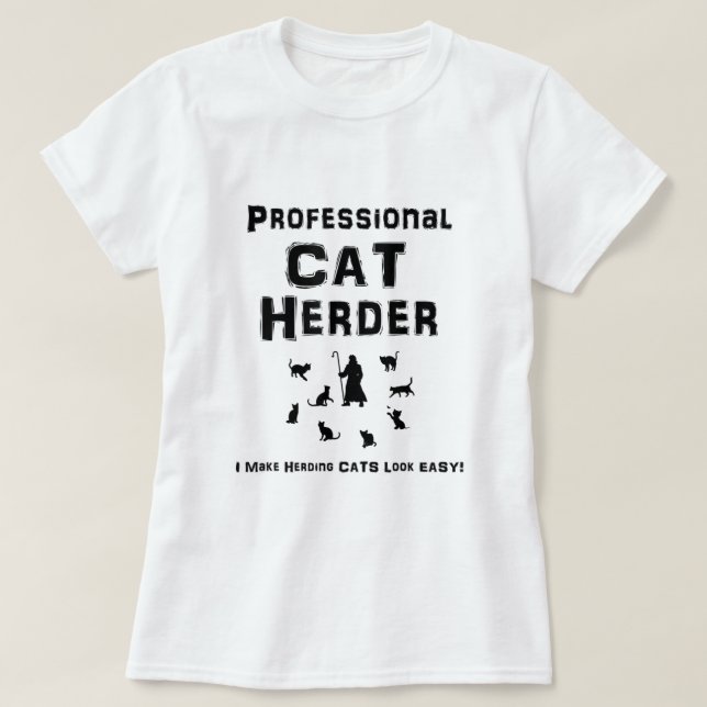 Camiseta Pastor Profesional De Gatos Hago Que Los Gatos De  (Diseño del anverso)