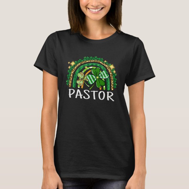 Camiseta Pastor Rainbow Lucky Women St Patrick's Day Shamro (Anverso)