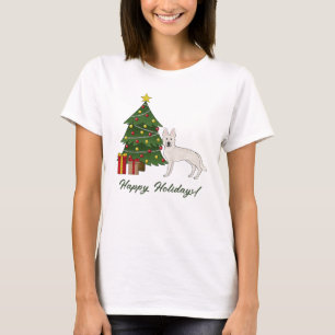 Camiseta Pastor Suizo Blanco GSD Perro Árbol de Navidad Ver