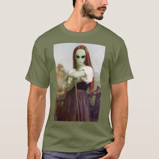 Camiseta Pastora Alien de Bouguereau (Anverso)