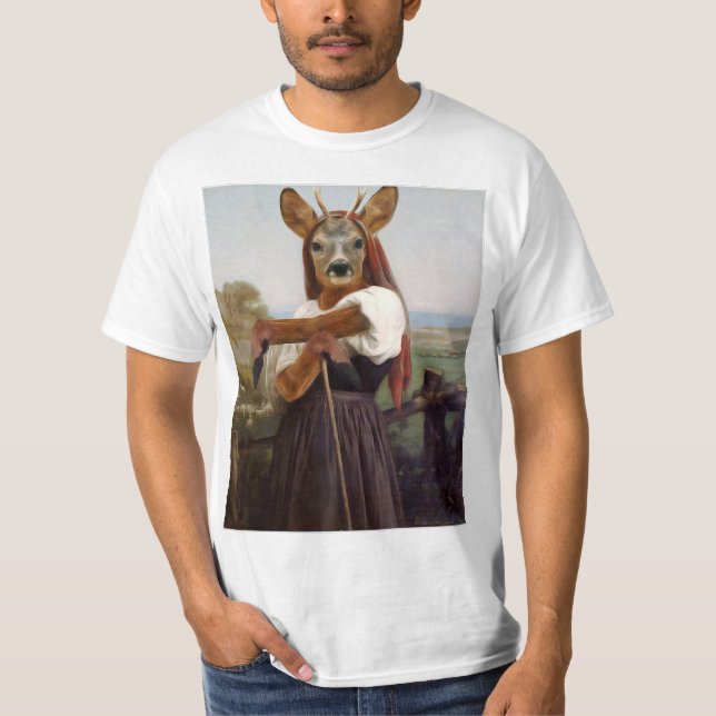 Camiseta Pastora de Ciervos de Bouguereau (Anverso)