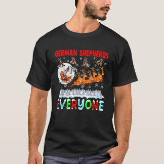 Camiseta Pastores Alemanes Para Todos Xmas Santa Sleigh Re
