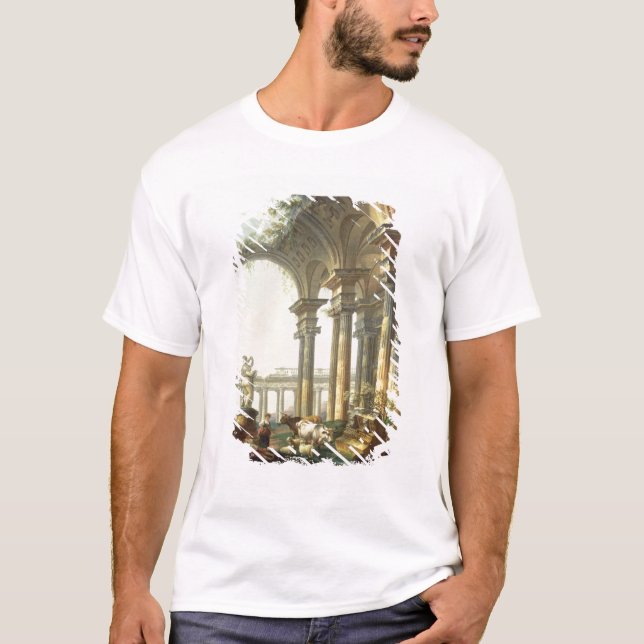 Camiseta Pastores con los animales en un paisaje clásico (Anverso)