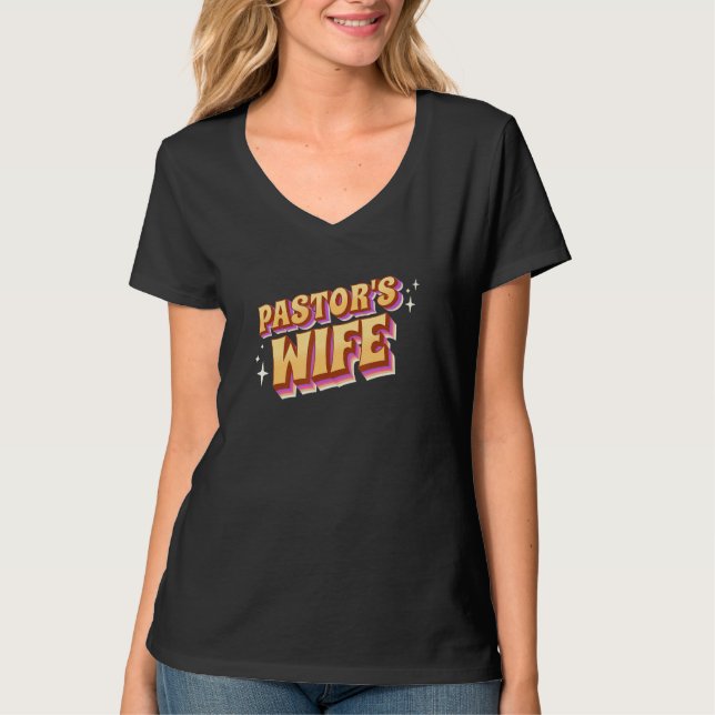Camiseta Pastores Esposa Cute Divertida Predicadora Esposa  (Anverso)