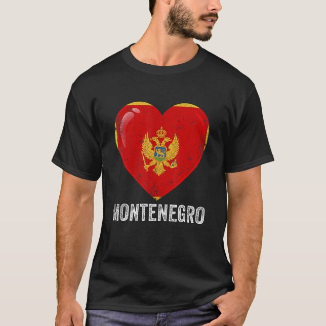 Camiseta Pat Infantil Con Pañuelo De La Bandera De Monteneg (Anverso)