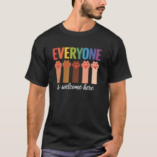 Camiseta Pata de Gato, Todos Son Bienvenidos Aquí Profesor