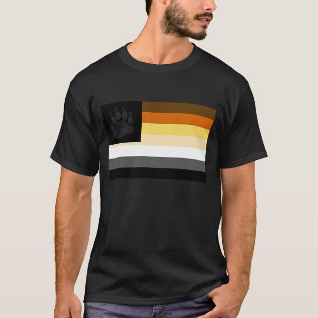 Camiseta Pata de oso gay con bandera de orgullo (Anverso)