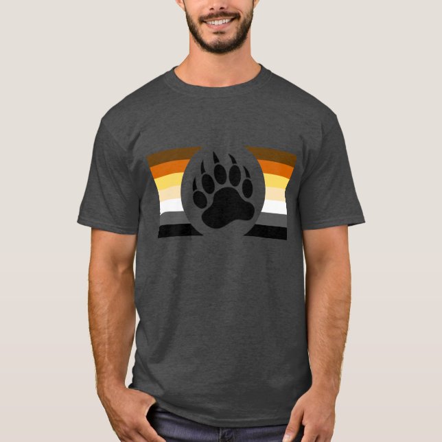 Camiseta Pata del oso con la bandera del orgullo del oso (Anverso)