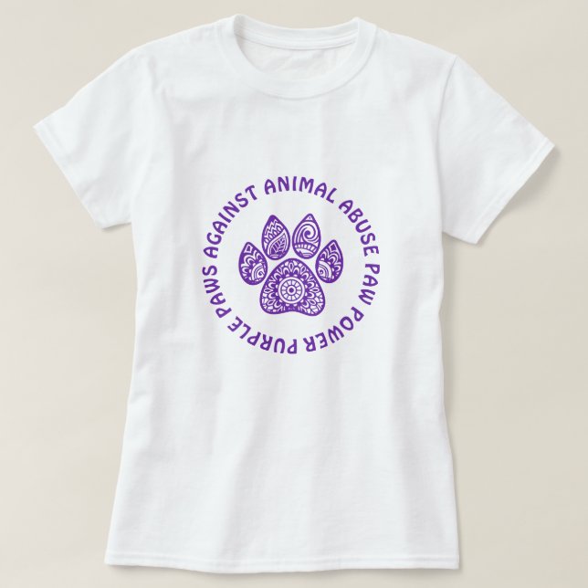 Camiseta Pata Púrpura Para Concienciación Sobre El Abuso An (Diseño del anverso)